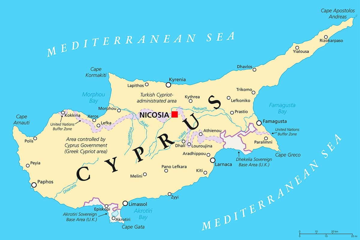 capitala Ciprului hartă