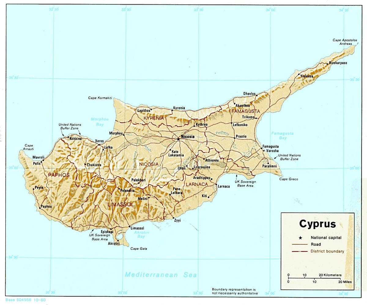 Harta Cipru continent