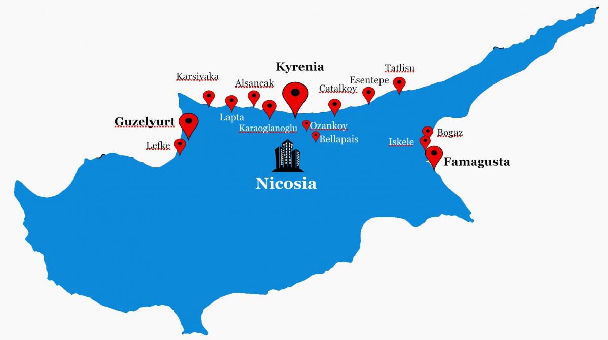 Cipru de nord hartă
