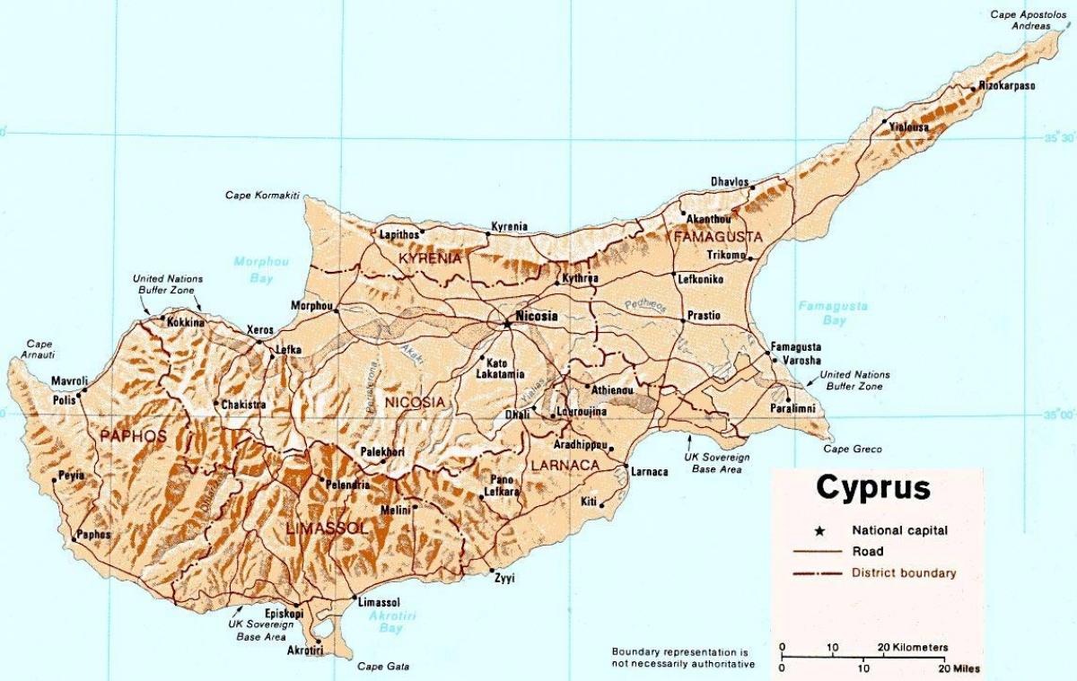 Cipru rutiere hartă online