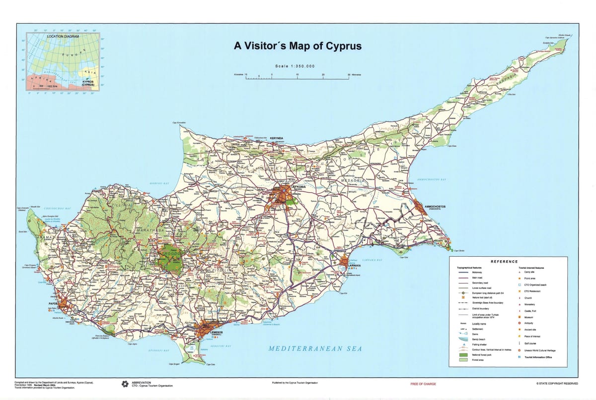Harta Cipru turistice
