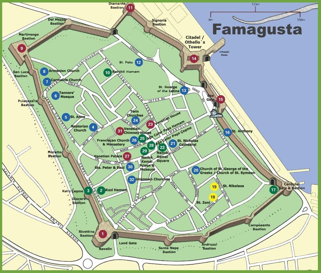 harta famagusta, Cipru de nord