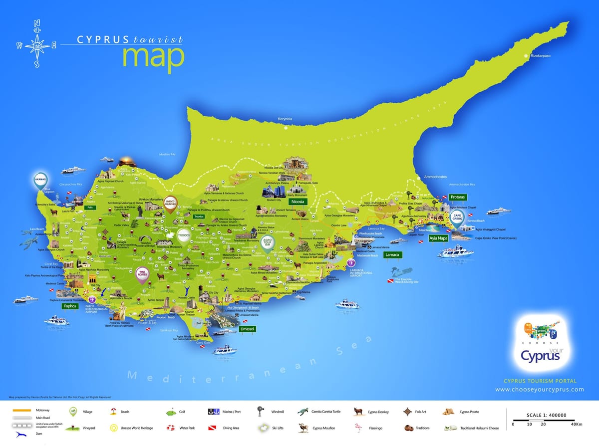 Harta de plaja lara Cipru