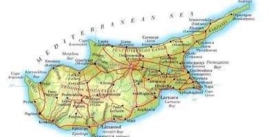 Harta de lapta Ciprului de nord